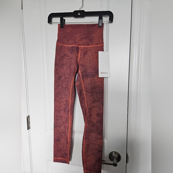 NWT Lululemon Wunder Train HR Tight 25" Size 2 Crackle Glaze Vintage Orange - Picture 4 of 15